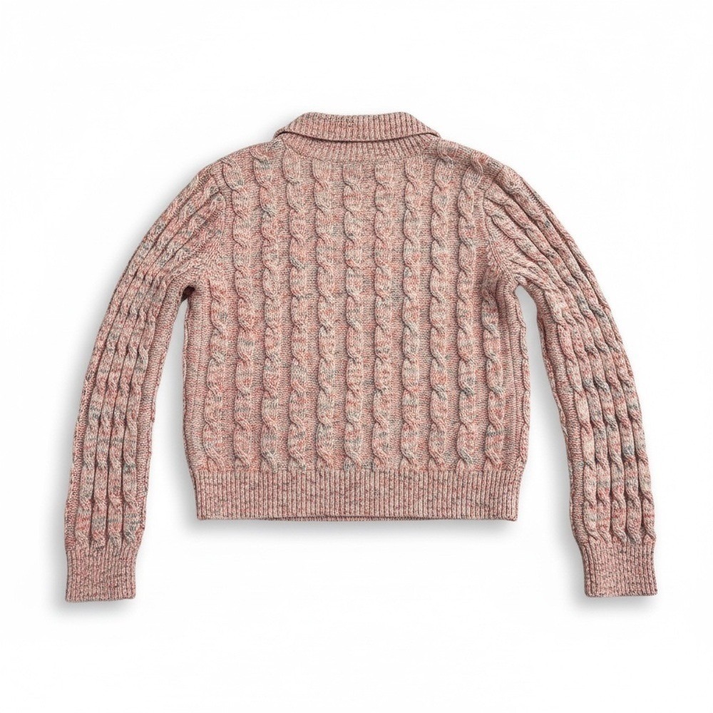 J. Crew Pink Cable Knit Crew Neck Sweater size large